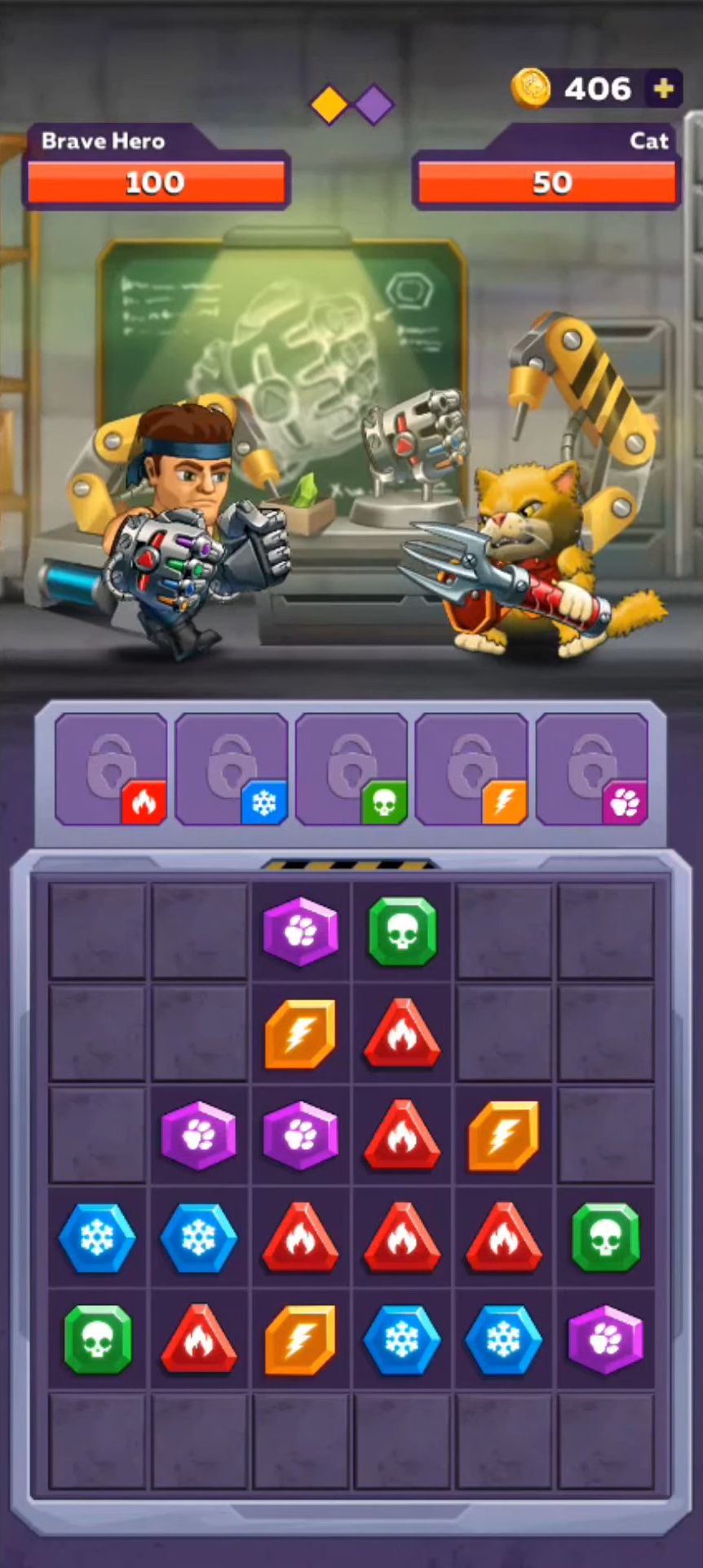 Скачать Battle Lines: Puzzle Fighter: Android Три в ряд игра на телефон и планшет.