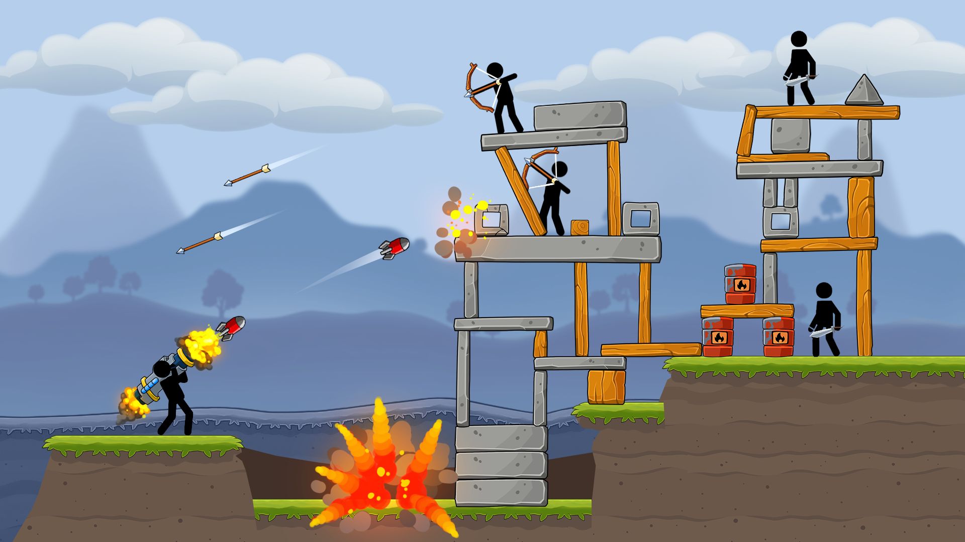 Скачать Boom Stick: Bazooka Puzzles: Android Гонки по бездорожью игра на телефон и планшет.