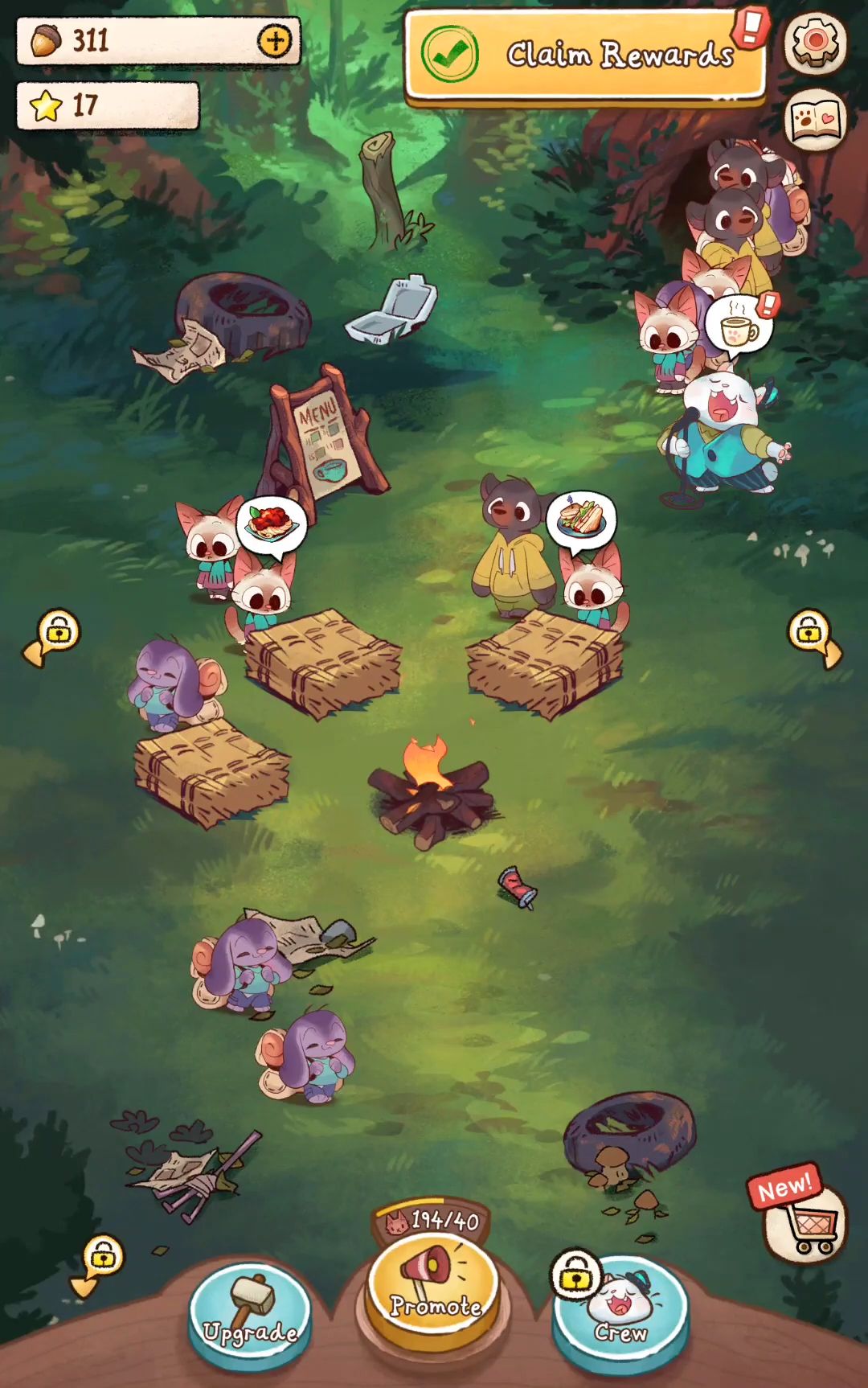 Скачать Campfire Cat Cafe - Cute Game: Android Животные игра на телефон и планшет.