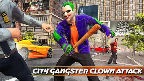Скачать City gangster clown attack 3D: Android Шутер от третьего лица игра на телефон и планшет.