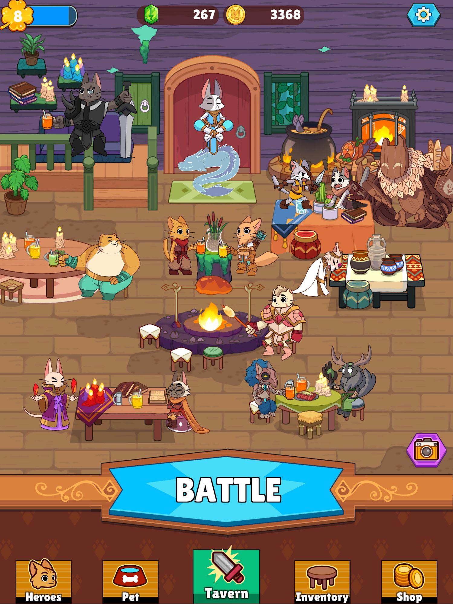 Скачать Clicker Cats - RPG Idle Heroes: Android Кликеры игра на телефон и планшет.