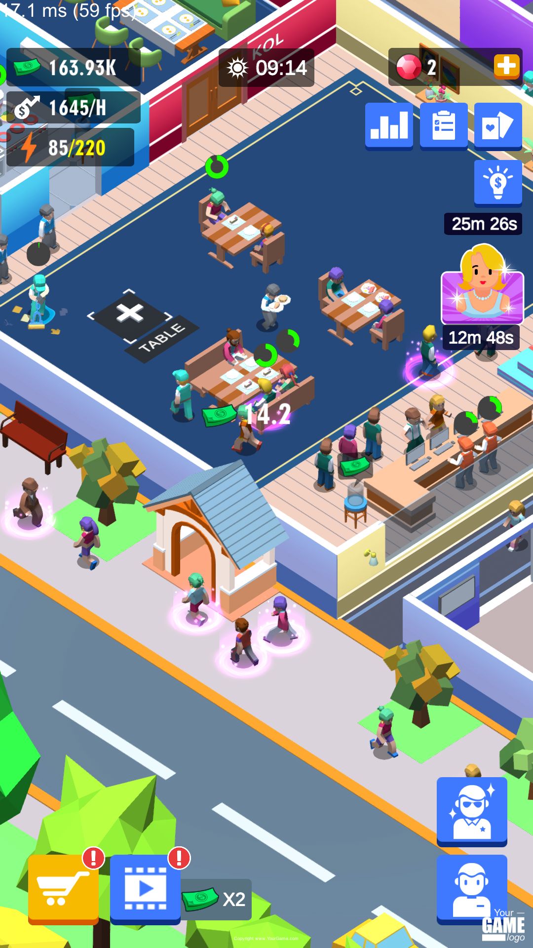 Скачать Dream Restaurant - Idle Tycoon: Android Менеджеры игра на телефон и планшет.