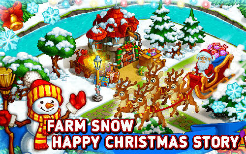 Скачать Farm snow: Happy Christmas story with toys and Santa: Android Ферма игра на телефон и планшет.