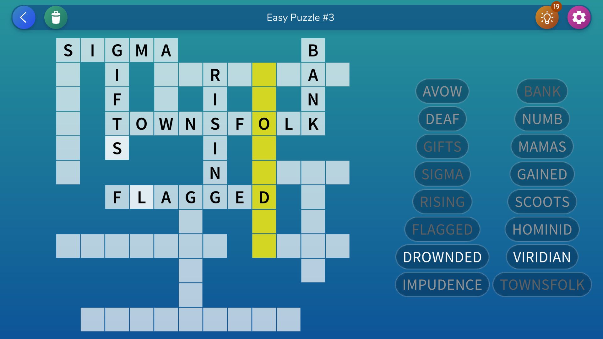 Скачать Fill-in Crosswords Unlimited: Android Логические игра на телефон и планшет.