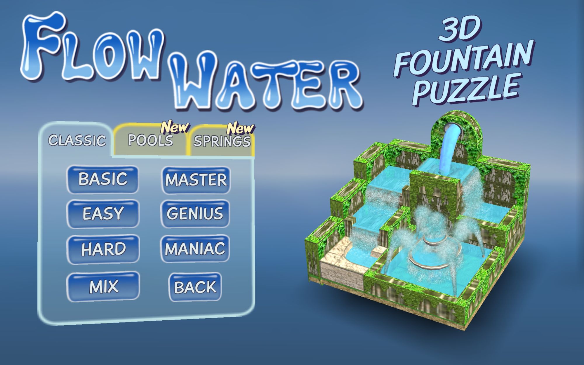 Скачать Flow Water Fountain 3D Puzzle: Android Головоломки игра на телефон и планшет.
