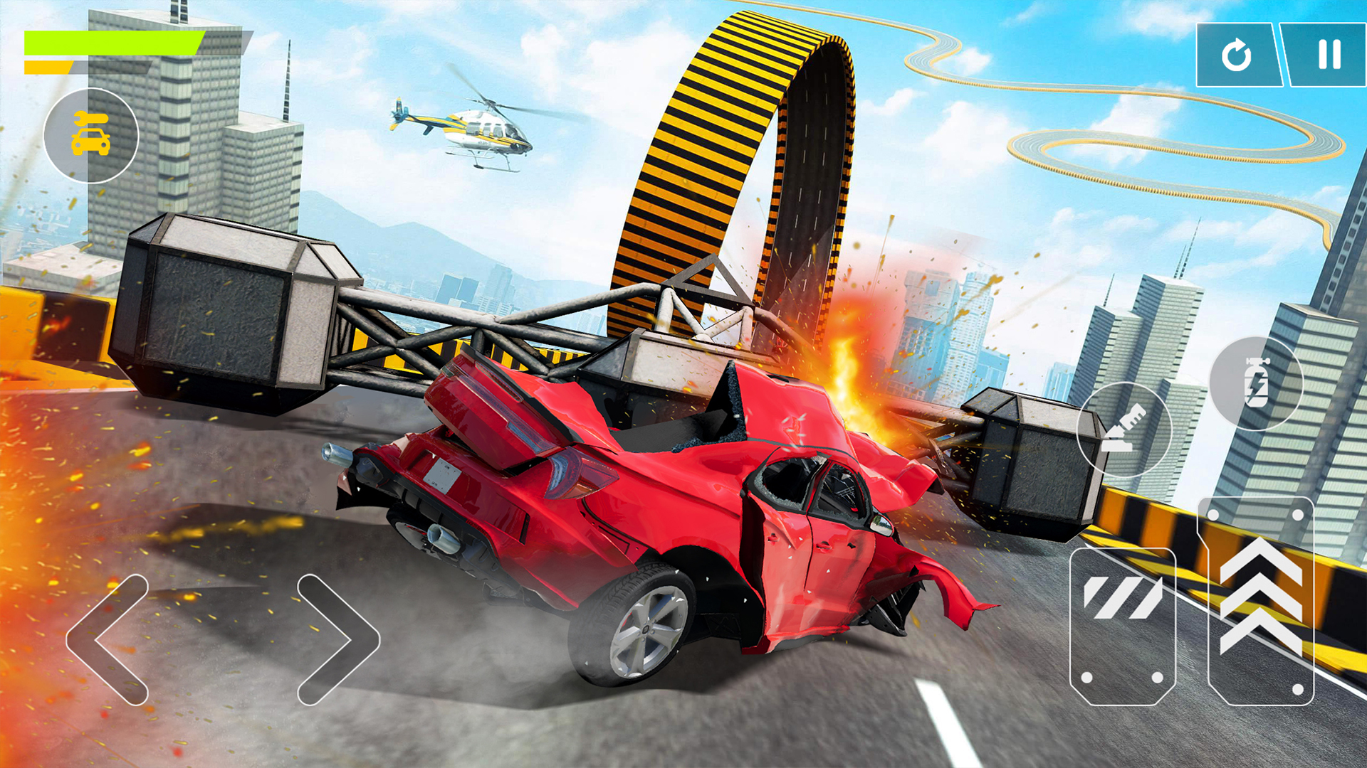 Скачать Flying Car Crash: Real Stunts: Android игра на телефон и планшет.