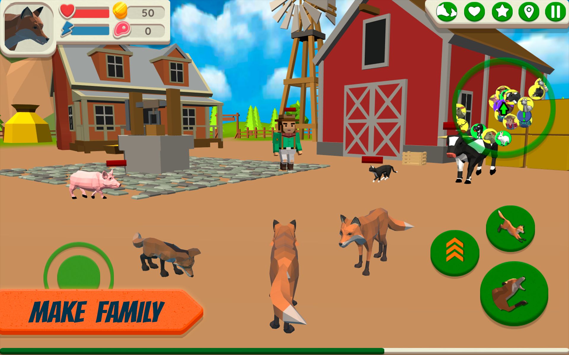 Скачать Fox Family - Animal Simulator: Android Животные игра на телефон и планшет.