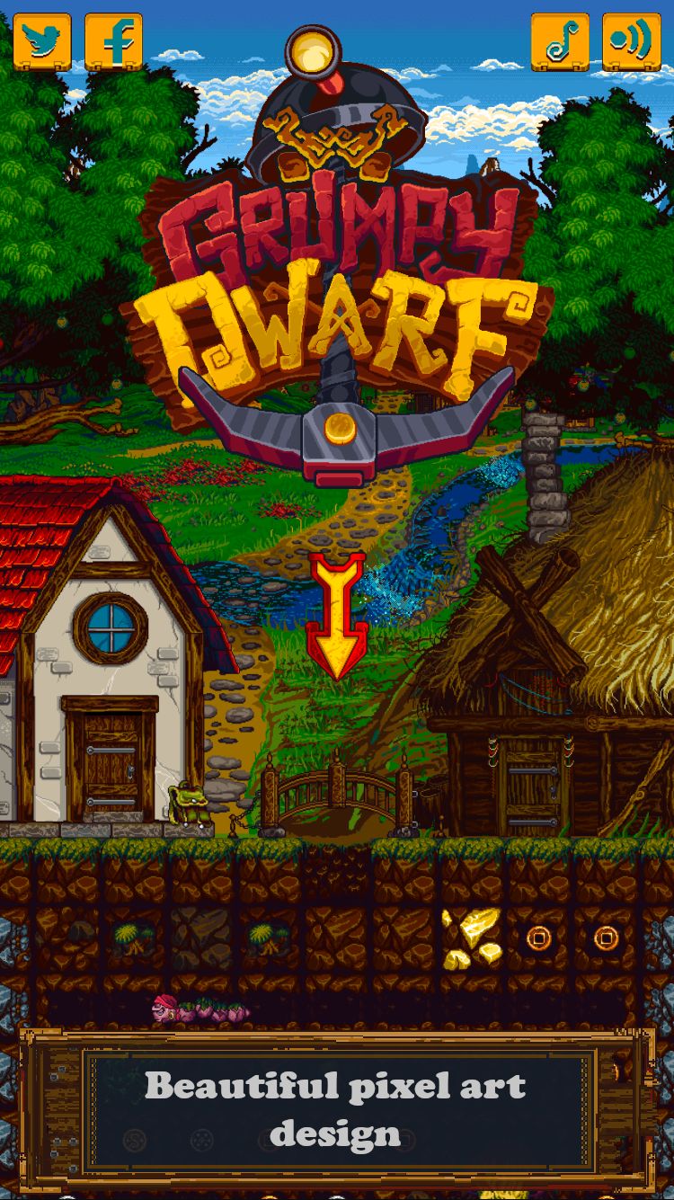 Скачать Grumpy Dwarf: Android Копатели игра на телефон и планшет.