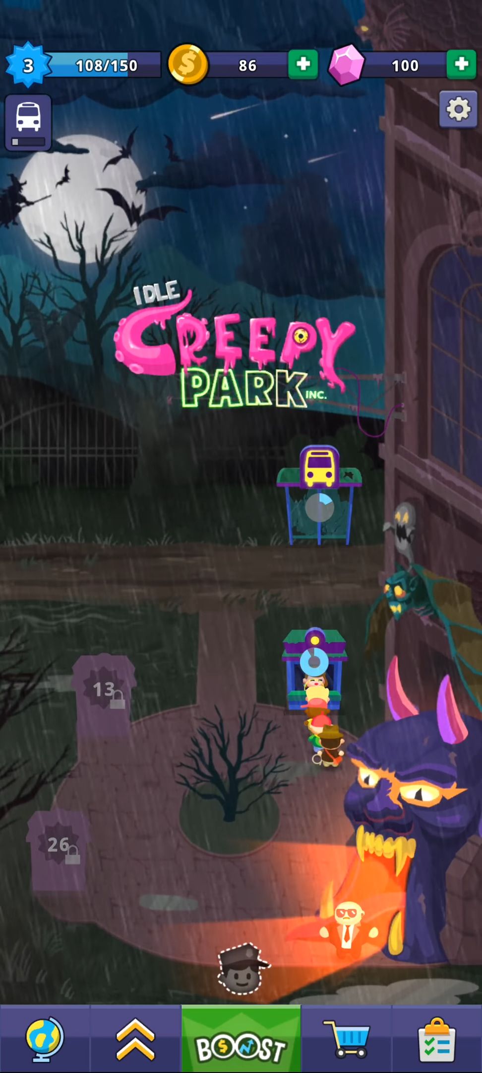 Скачать Idle Creepy Park Inc.: Android Кликеры игра на телефон и планшет.