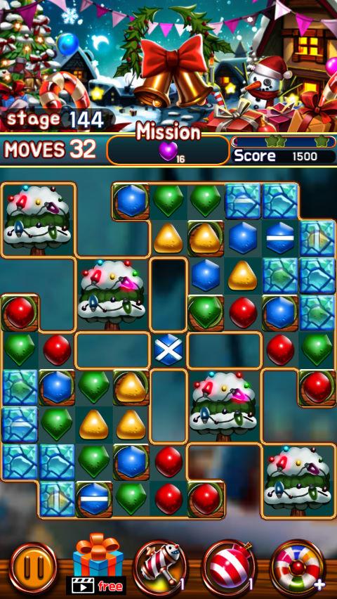 Скачать Jewel Snow Puzzle: Android Три в ряд игра на телефон и планшет.