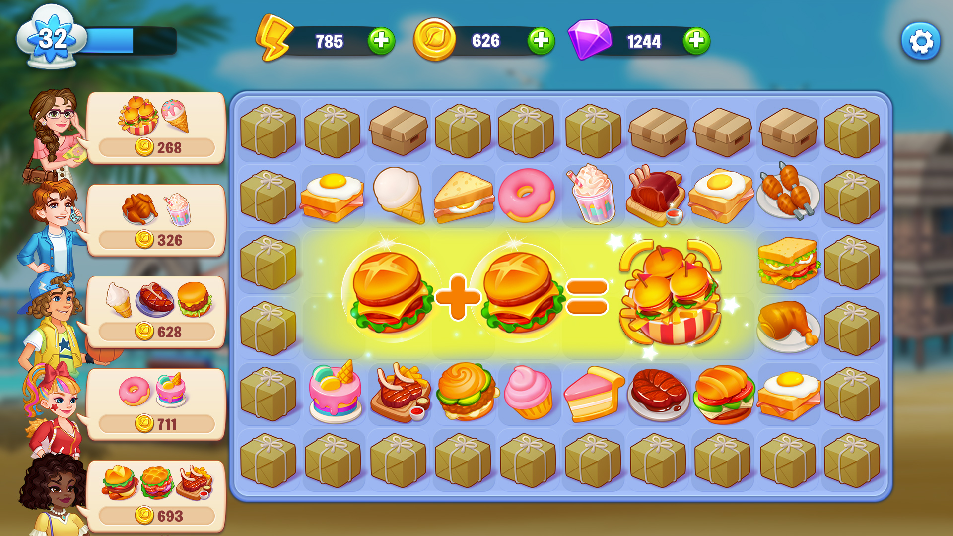 Скачать Merge Cooking: Restaurant Game: Android Головоломки игра на телефон и планшет.