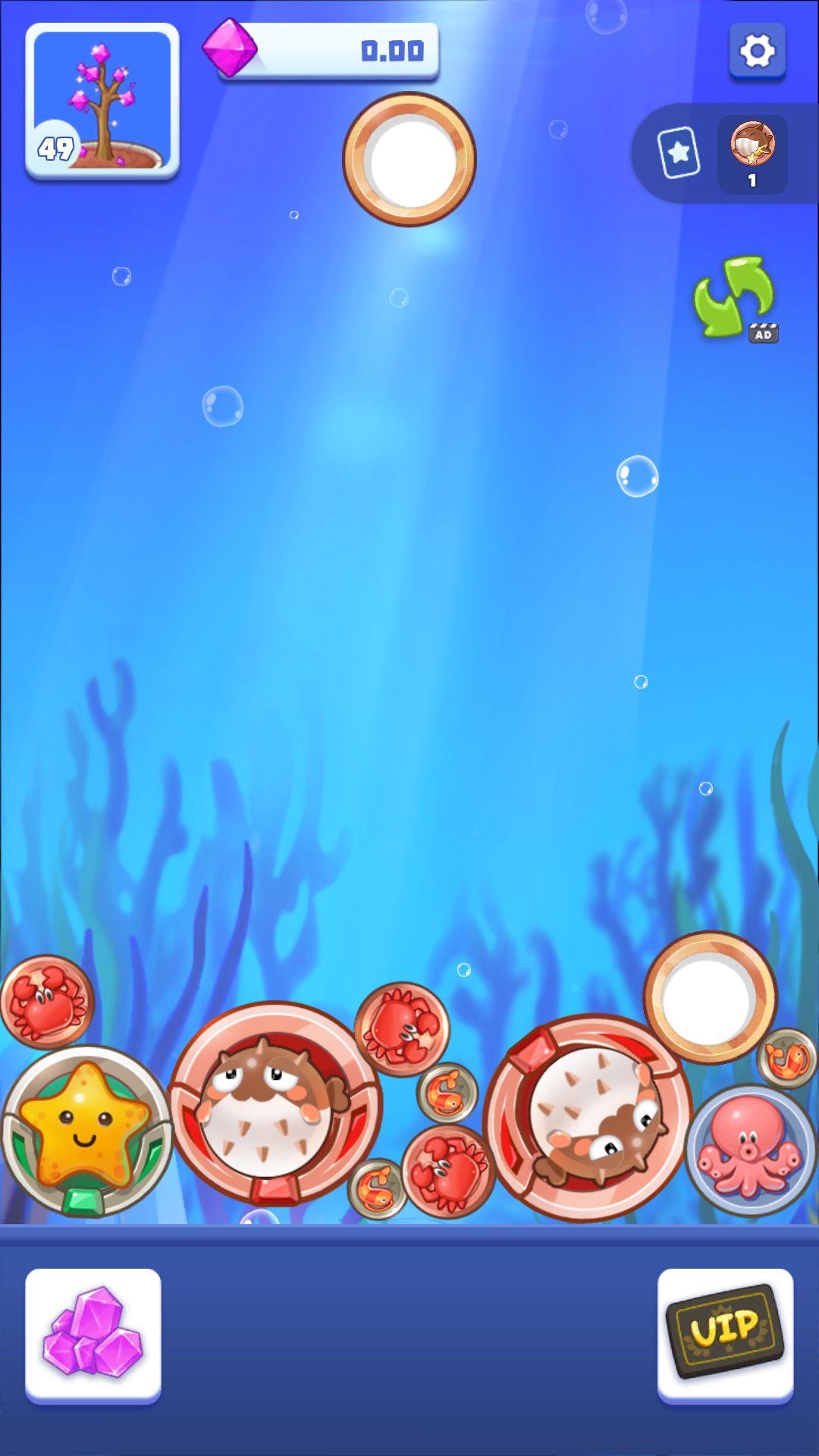 Скачать Ocean Merge: Gather Gem: Android С реалистичной физикой игра на телефон и планшет.