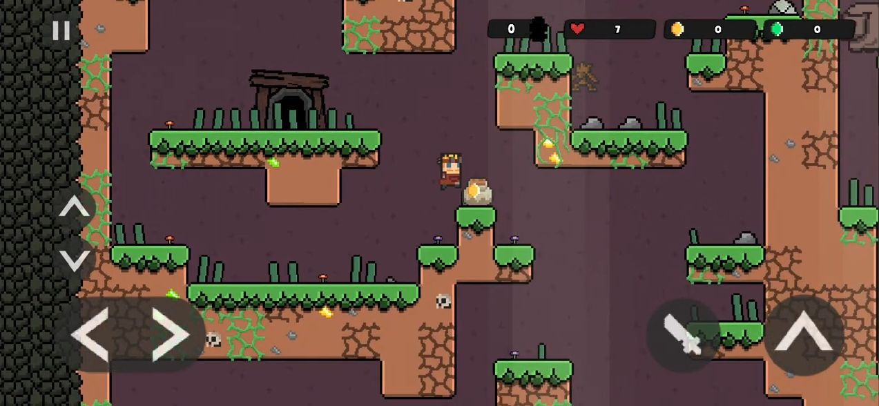 Скачать Pixel Caves - Fight & Explore: Android Платформер игра на телефон и планшет.