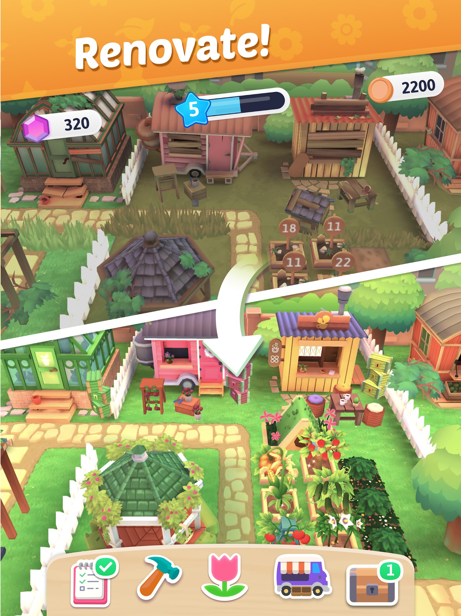 Скачать Plantopia - Merge Garden: Android Логические игра на телефон и планшет.