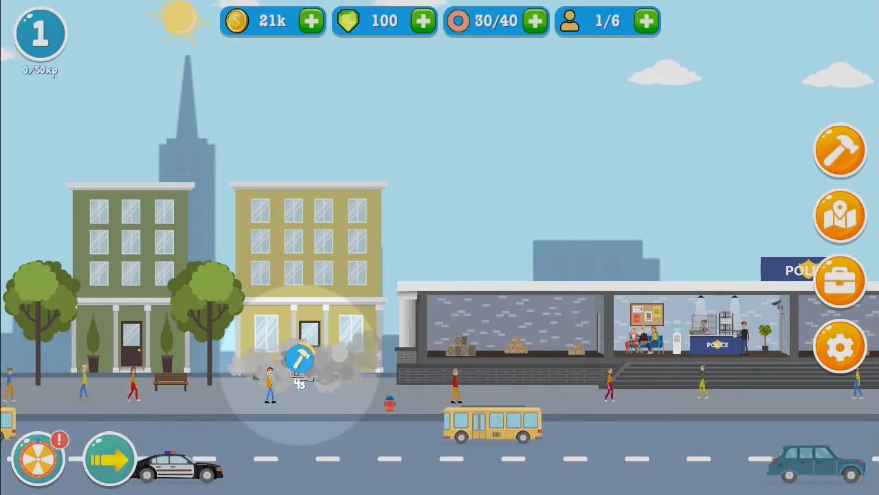 Скачать Police Inc: Tycoon police station builder cop game: Android Полицейские игра на телефон и планшет.