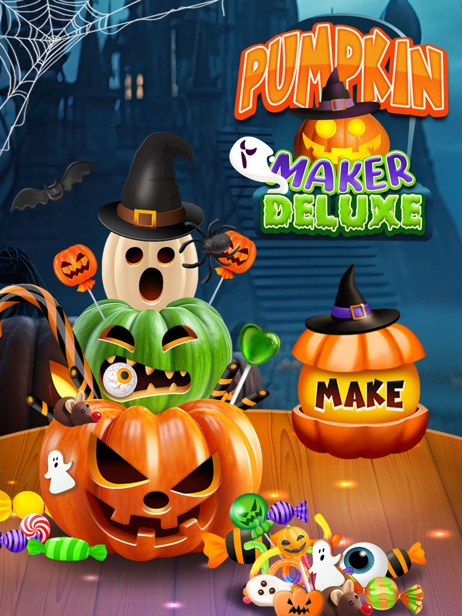 Скачать Pumpkin Maker Halloween Fun: Android Для детей игра на телефон и планшет.