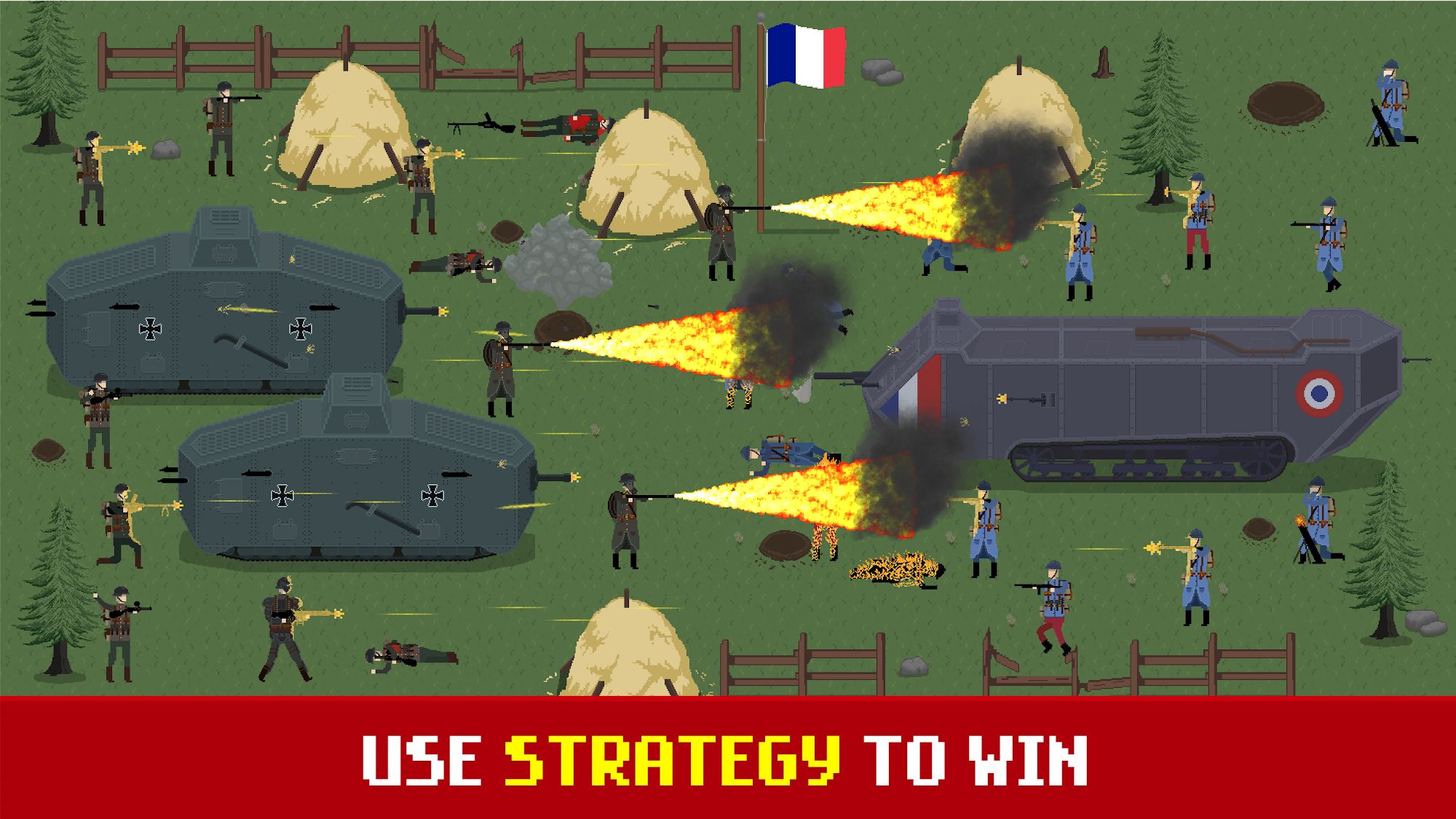 Скачать Trench Warfare WW1: RTS Battle: Android Пиксельные игра на телефон и планшет.