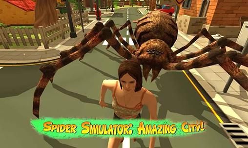 Скачать Spider simulator: Amazing city!: Android Животные игра на телефон и планшет.