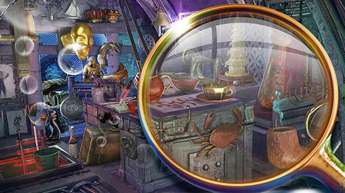 Hidden objects: Submarine monster. Seek and find
