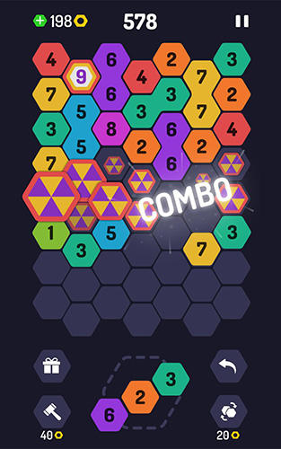 Up 9: Hexa puzzle! Merge numbers to get 9