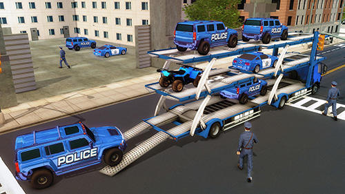 US police Hummer car quad bike transport