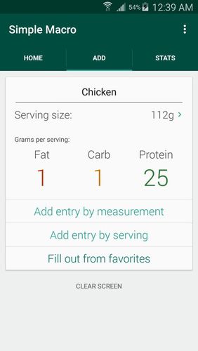 Simple macro - Calorie counter