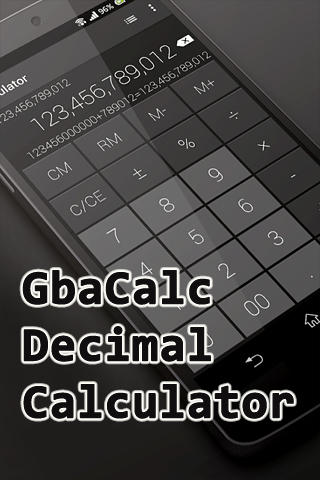 Бесплатно скачать приложение Gbacalc decimal calculator на Андроид телефоны и планшеты.