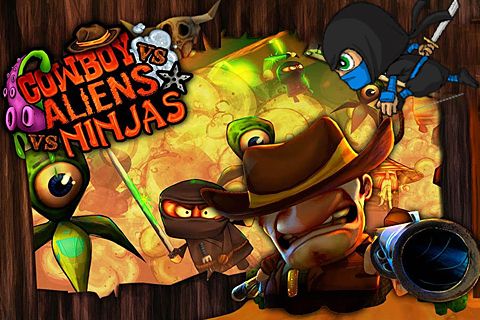 Скачать Cowboy vs. ninjas vs. aliens на iPhone iOS 4.0 бесплатно.