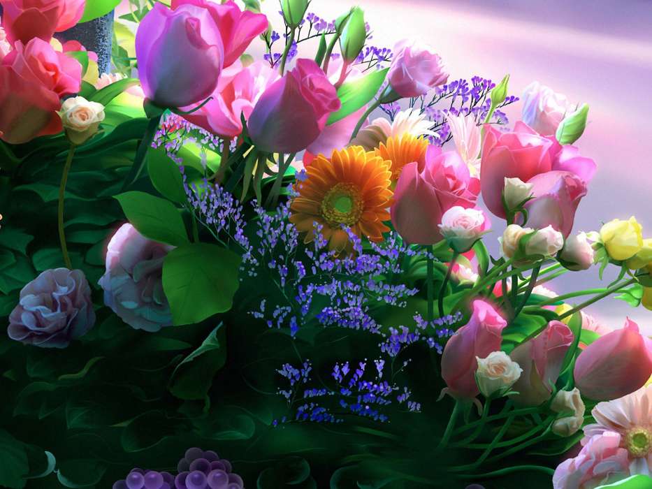 8 марта, Цветы, Открытки, Праздники, Растения
