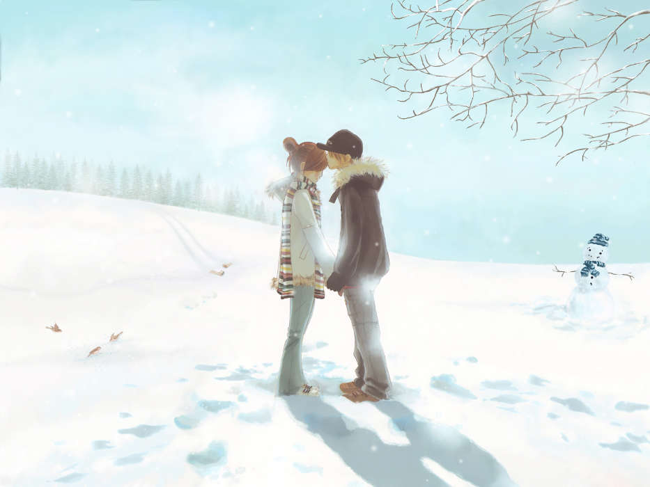 Аниме, Любовь, Зима