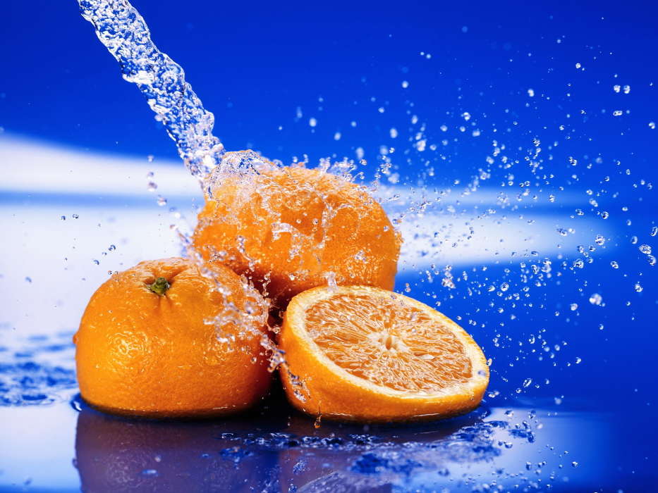 Апельсины, Вода, Еда, Фрукты