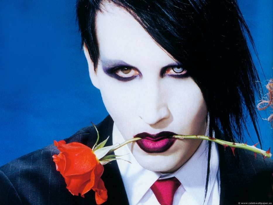 Артисты, Мэрилин Мэнсон (Marilyn Manson), Люди, Мужчины, Музыка, Розы