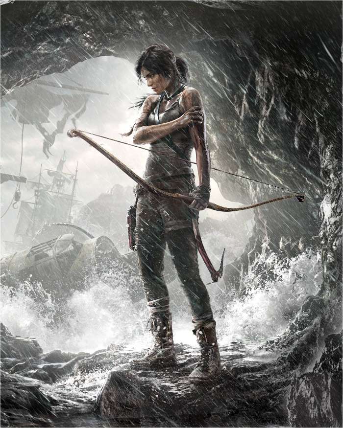 Расхитительница гробниц (Tomb Raider), Девушки, Игры, Люди, Рисунки