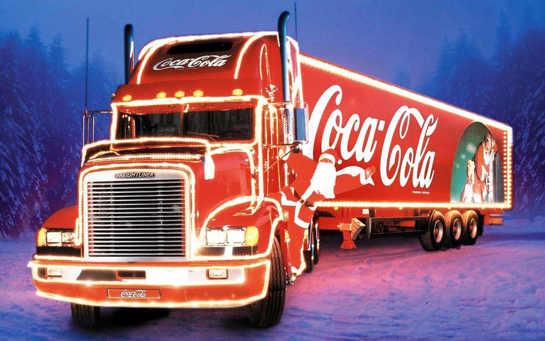 Машины, Бренды, Грузовики, Кока-кола (Coca-cola), Праздники, Рождество (Christmas, Xmas), Транспорт