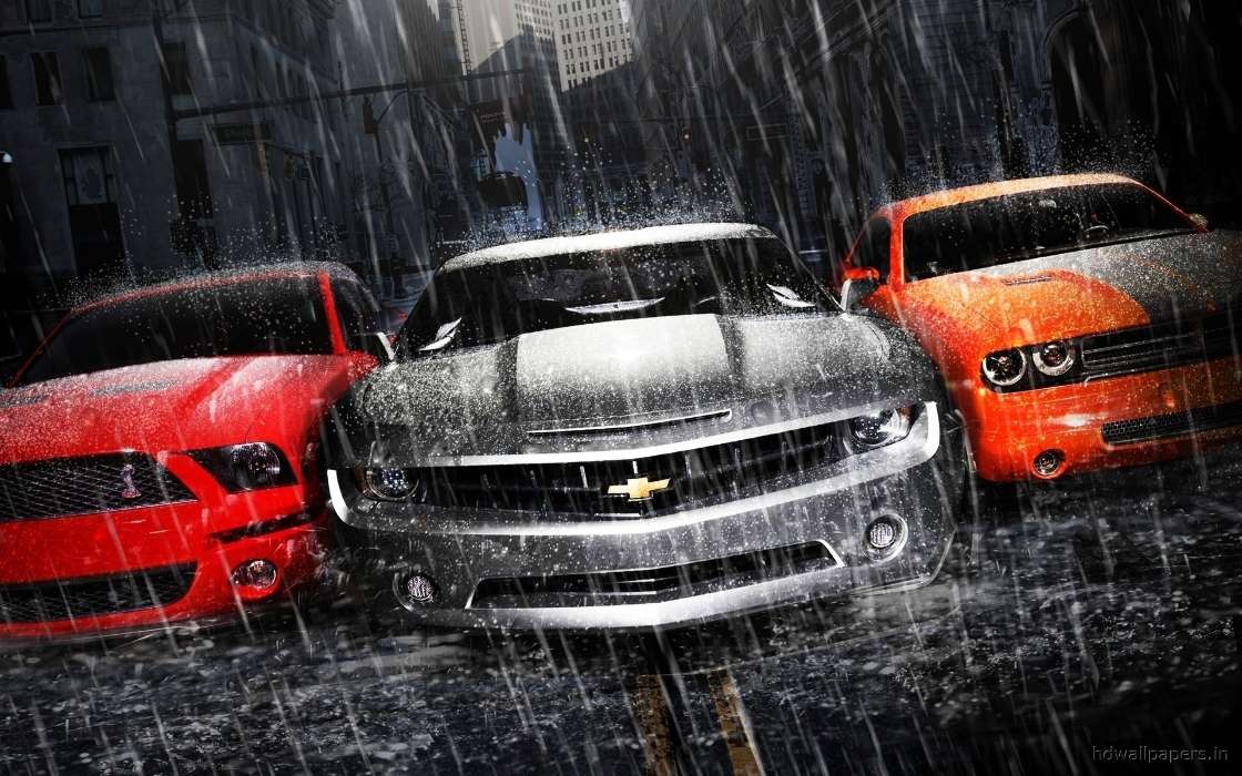 Машины, Дождь, Шевроле (Chevrolet), Транспорт