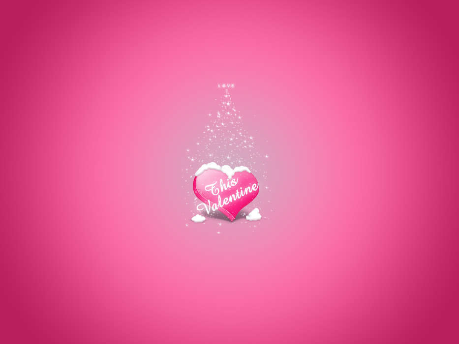 День святого Валентина (Valentine&#039;s day), Фон, Любовь, Сердца, Снег