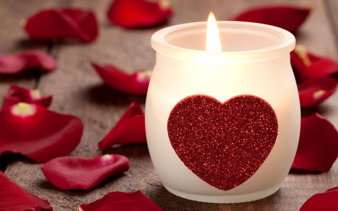 День святого Валентина (Valentine&#039;s day), Любовь, Праздники, Свечи, Сердца