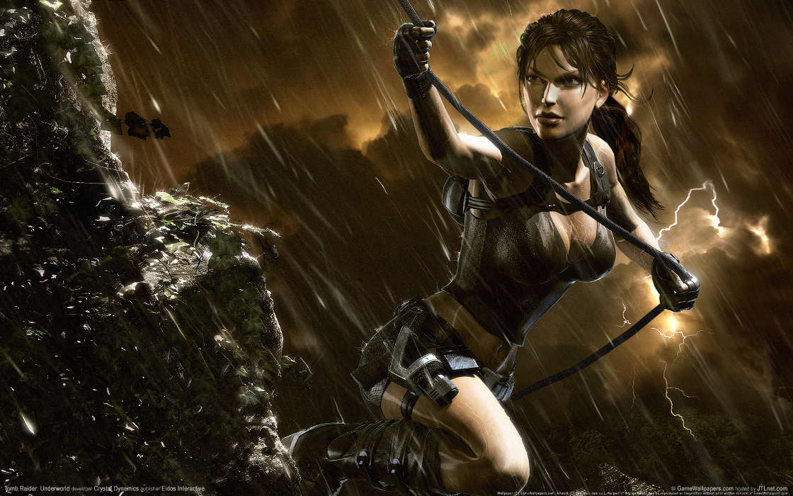 Девушки, Дождь, Игры, Лара Крофт: Расхитительница Гробниц(Lara Croft: Tomb Raider), Люди