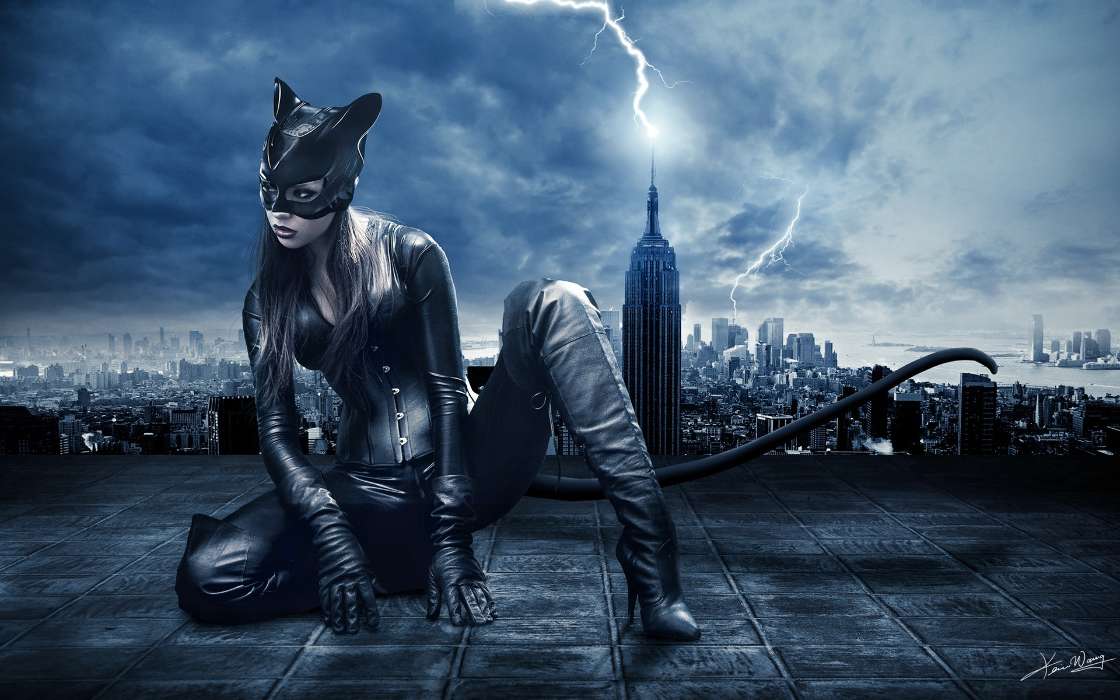 Девушки, Люди, Женщина-кошка (Catwoman)