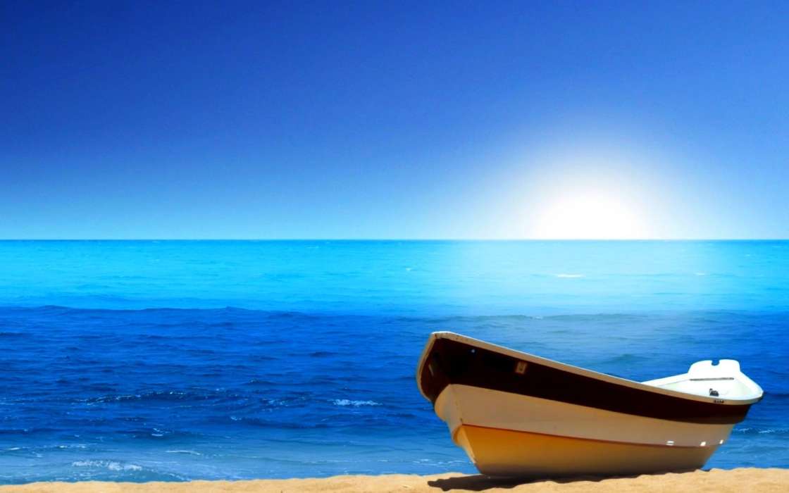 Лодки, Море, Пейзаж, Пляж