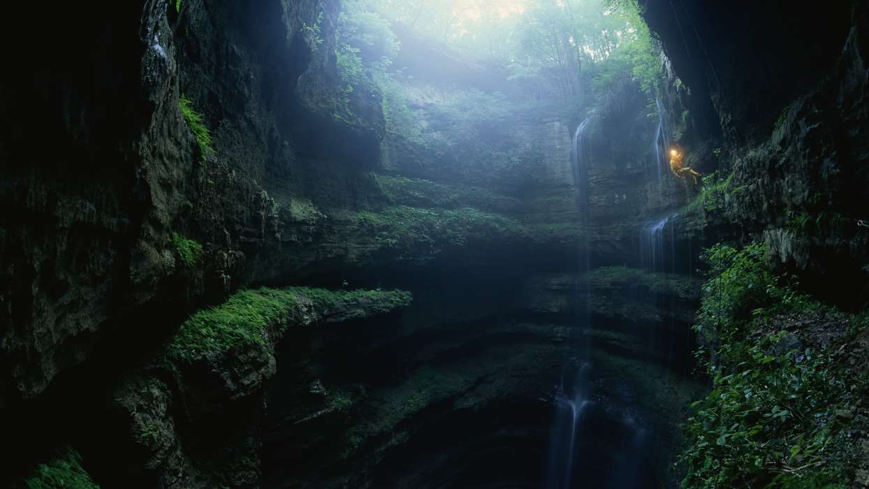 Пейзаж,Пещеры,Водопады