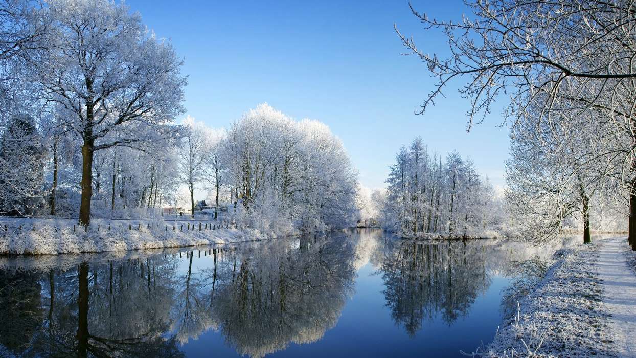 Пейзаж,Река,Зима