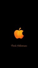 Новые обои на телефон скачать бесплатно: Apple, Бренды, Логотипы, Праздники, Хэллоуин (Halloween), Юмор.