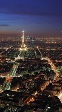 Новые обои на телефон скачать бесплатно: Архитектура, Города, Ночь, Париж, Пейзаж, Эйфелева башня.