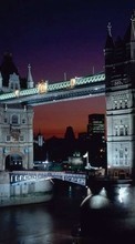 Новые обои на телефон скачать бесплатно: Архитектура, Города, Лондон, Мосты, Ночь, Пейзаж, Река.