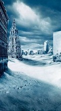 Арт, Города, Медведи, Москва, Пейзаж, Зима для Samsung Galaxy A51