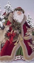 Новые обои 360x640 на телефон скачать бесплатно: Дед Мороз, Зима, Новый Год (New Year), Праздники, Рисунки, Рождество (Christmas, Xmas), Санта Клаус (Santa Claus).