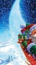 Новые обои 240x400 на телефон скачать бесплатно: Дед Мороз, Новый Год (New Year), Праздники, Снег, Зима.