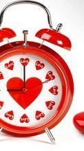 Новые обои на телефон скачать бесплатно: День святого Валентина (Valentine&#039;s day), Любовь, Праздники, Сердца, Часы.