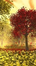 Новые обои на телефон скачать бесплатно: Деревья, Листья, Осень, Пейзаж.